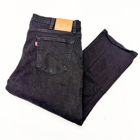 Levi's 511 Black Denim Jean Pants Straight Leg Cropped *Altered Size 38 x 24 - Picture 8 of 8